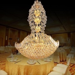 Europese Kristallen Empire Kroonluchter Grote Gouden Hanglamp