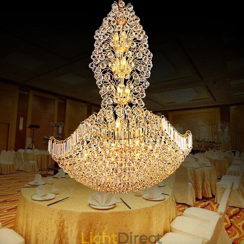 Europese Kristallen Empire Kroonluchter Grote Gouden Hanglamp