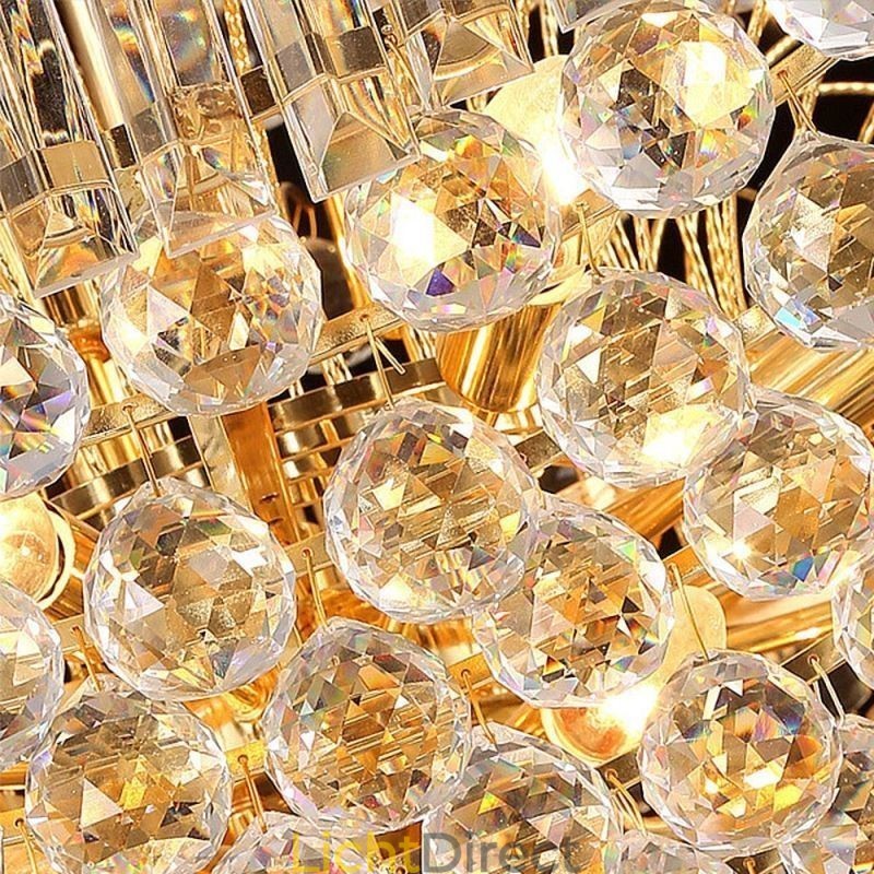 Europese Kristallen Empire Kroonluchter Grote Gouden Hanglamp