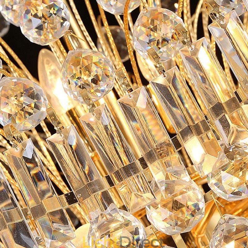 Europese Kristallen Empire Kroonluchter Grote Gouden Hanglamp