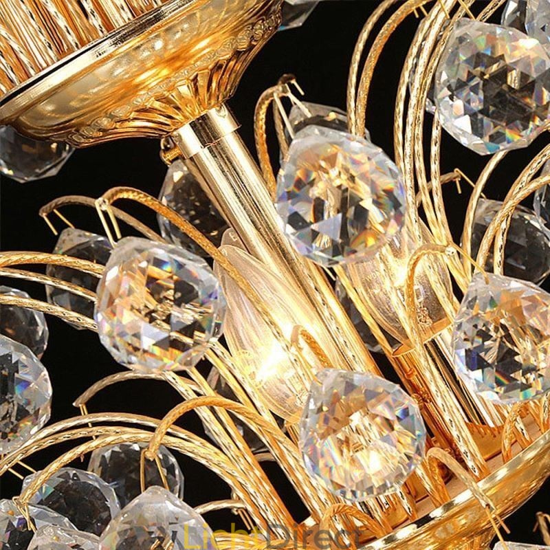 Europese Kristallen Empire Kroonluchter Grote Gouden Hanglamp