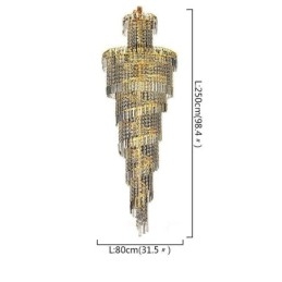 Europese kristallen kroonluchter grote ronde vorm lange hanglamp