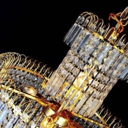 Europese kristallen kroonluchter grote ronde vorm lange hanglamp