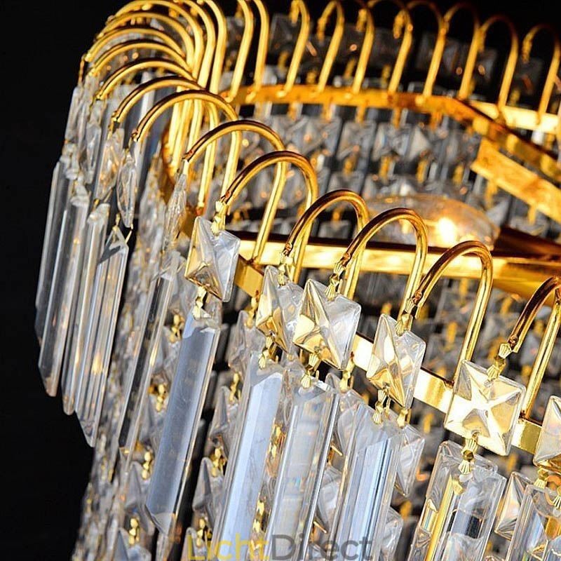 Europese kristallen kroonluchter grote ronde vorm lange hanglamp