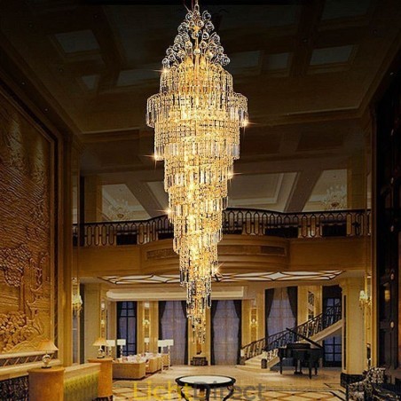 Elegante kristallen Empire kroonluchter Europese luxe lange hanglamp Elegante kristallen Empire kroonluchter Europese luxe lange hanglamp