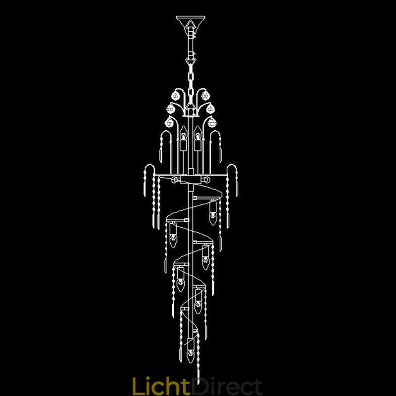 Elegante kristallen Empire kroonluchter Europese luxe lange hanglamp