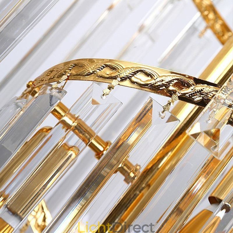 Luxe Kristallen Kroonluchter Moderne Europese Sierlijke Lange Hanglamp Duplex Trap