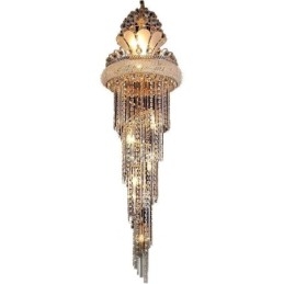 Elegante kristallen kroonluchter moderne eenvoudige lange hanglamp duplex trap