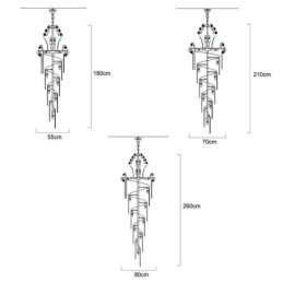 Elegante kristallen kroonluchter moderne eenvoudige lange hanglamp duplex trap