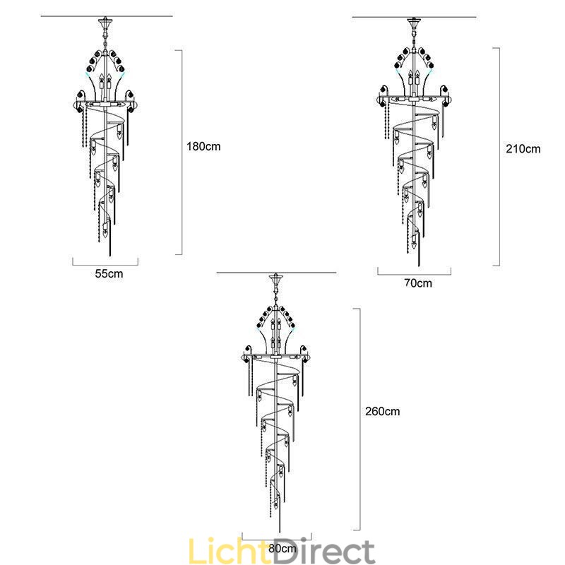 Elegante kristallen kroonluchter moderne eenvoudige lange hanglamp duplex trap