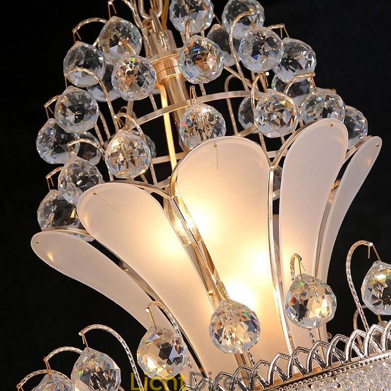 Elegante kristallen kroonluchter moderne eenvoudige lange hanglamp duplex trap