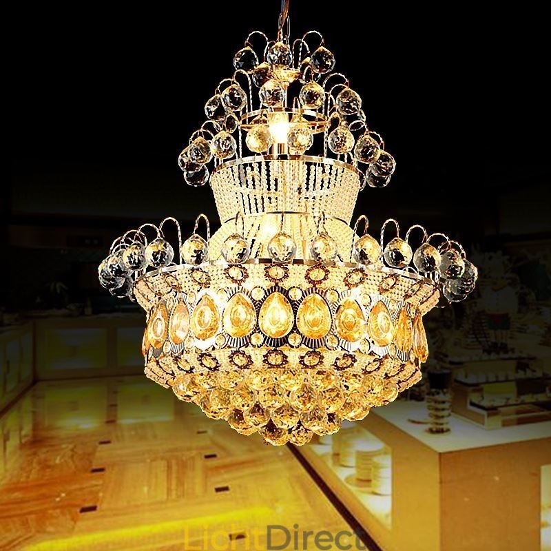Moderne gouden Empire kroonluchter eenvoudige kristallen hanglamp