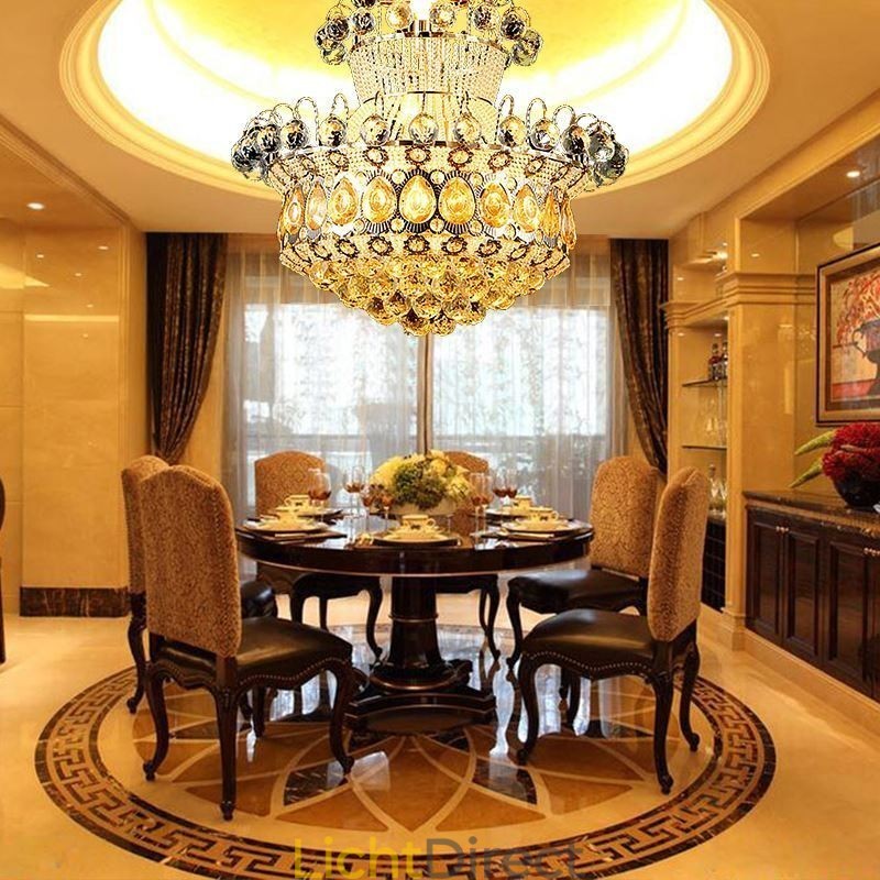 Moderne gouden Empire kroonluchter eenvoudige kristallen hanglamp