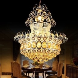 Moderne gouden Empire kroonluchter eenvoudige kristallen hanglamp