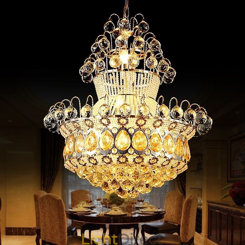 Moderne gouden Empire kroonluchter eenvoudige kristallen hanglamp