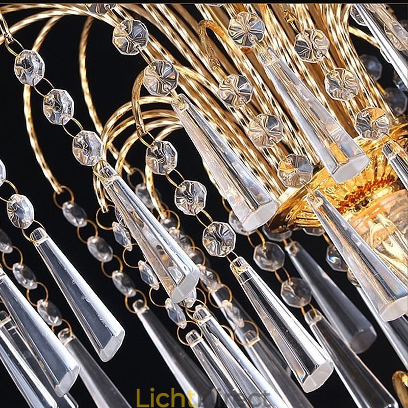 Elegante kristallen kroonluchter klassieke gouden hanglamp