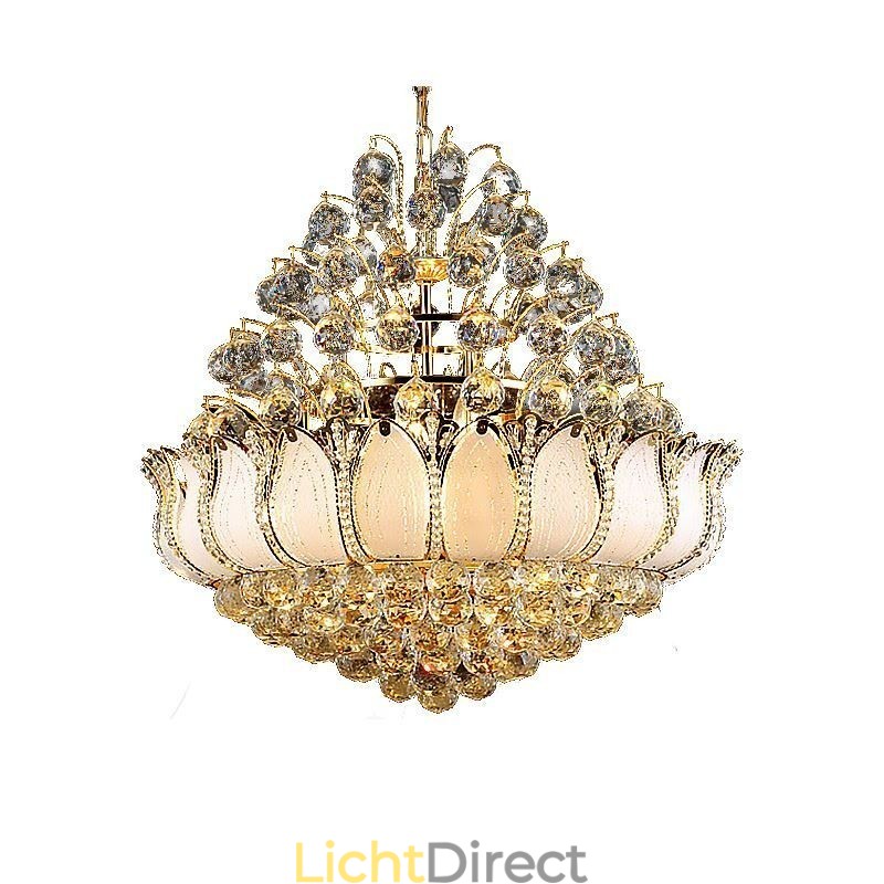 Hedendaagse kristallen Empire kroonluchter goudkleurige hanglamp Lotus