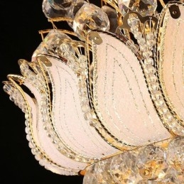 Hedendaagse kristallen Empire kroonluchter goudkleurige hanglamp Lotus