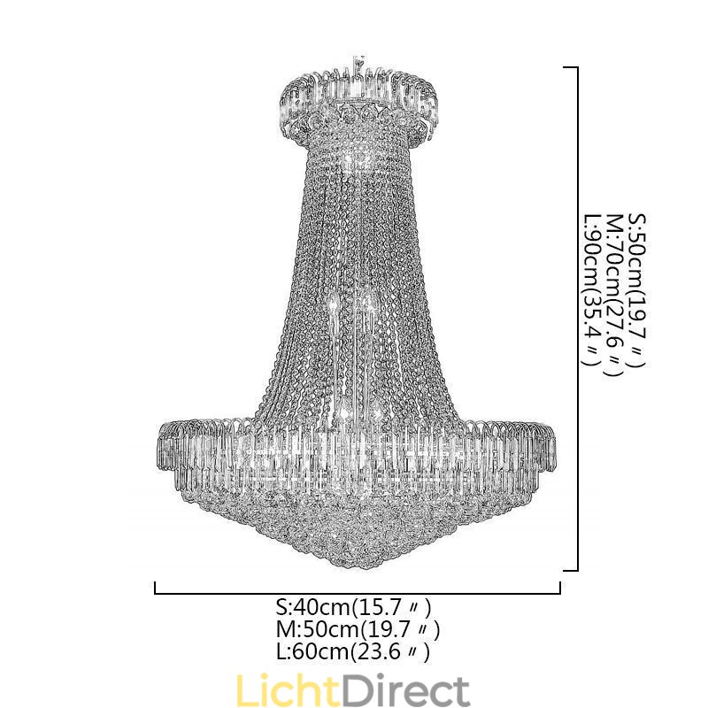 Elegante kristallen kroonluchter Europese hanglamp Lange hangende kroonluchter Duplex trap