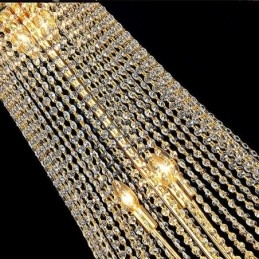 Elegante kristallen kroonluchter Europese hanglamp Lange hangende kroonluchter Duplex trap