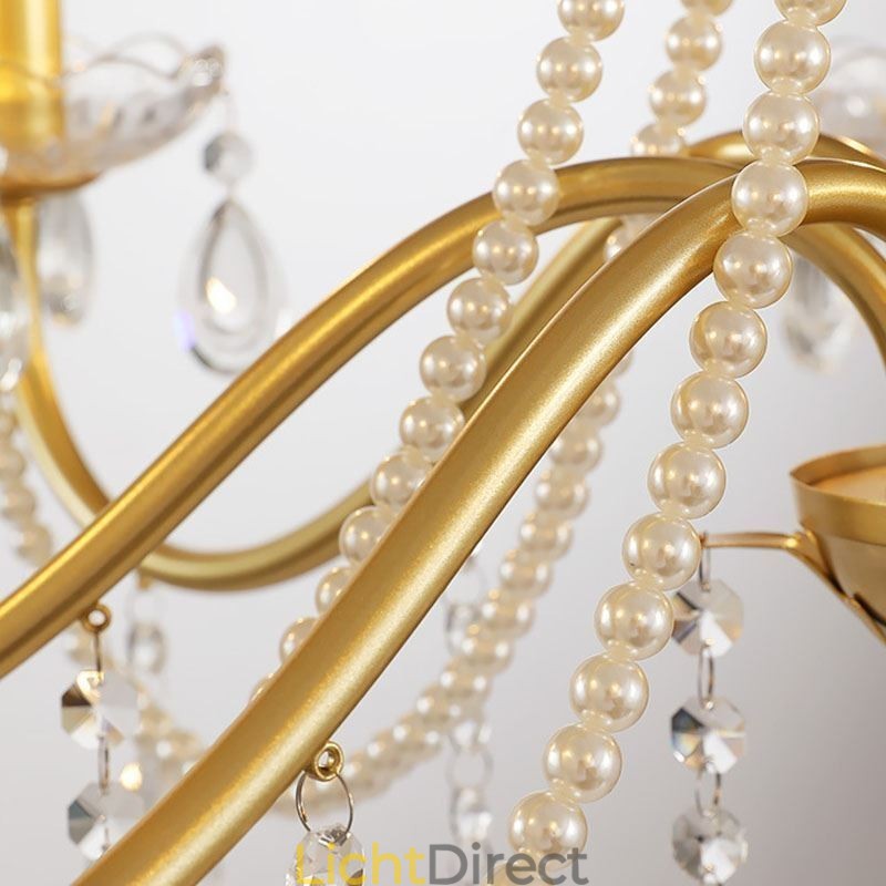 Amerikaanse kristallen hanglamp, landelijke stijl, creatieve ijzeren kunstplafondlamp