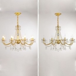 Amerikaanse kristallen hanglamp, landelijke stijl, creatieve ijzeren kunstplafondlamp