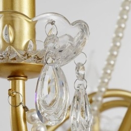 Amerikaanse kristallen hanglamp, landelijke stijl, creatieve ijzeren kunstplafondlamp