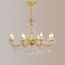 Amerikaanse kristallen hanglamp, landelijke stijl, creatieve ijzeren kunstplafondlamp