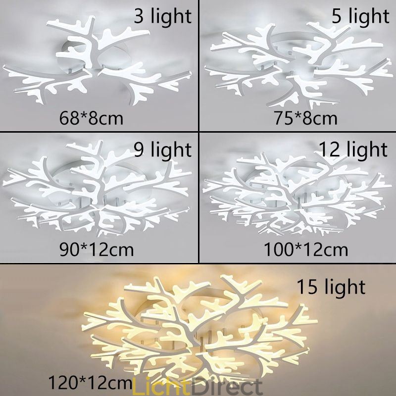 Moderne minimalistische plafondlamp met gewei-inbouw
