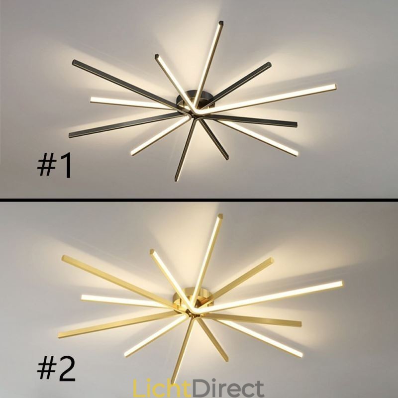 Moderne minimalistische plafondlamp met vuurwerkmotief