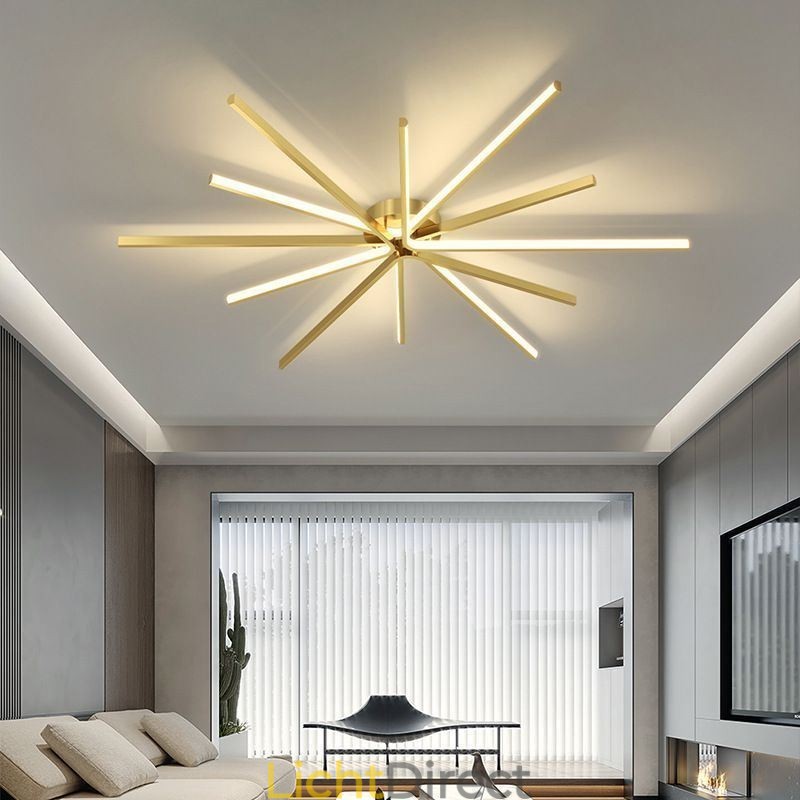 Moderne minimalistische plafondlamp met vuurwerkmotief