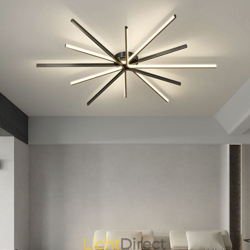 Moderne minimalistische plafondlamp met vuurwerkmotief