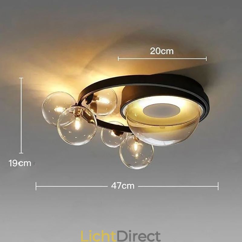 Moderne minimalistische decoratieve plafondlamp van glas