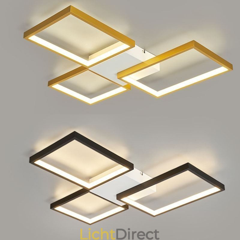 Inbouw minimalistische 3 vierkante plafondlamp traploos dimbaar met afstandsbediening 60W