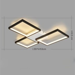Inbouw minimalistische 3 vierkante plafondlamp traploos dimbaar met afstandsbediening 60W