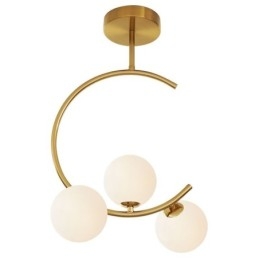 Moderne en eenvoudige plafondlamp met drie koppen van melkwit glas G9 5W
