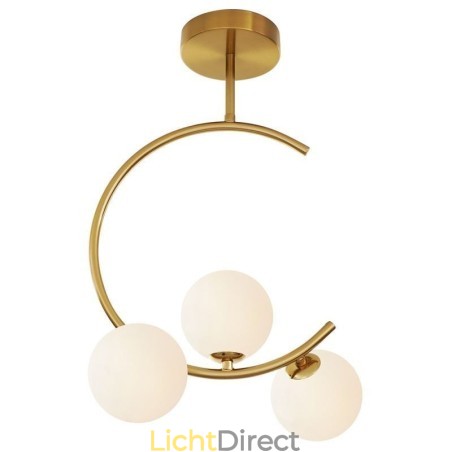Moderne en eenvoudige plafondlamp met drie koppen van melkwit glas G9 5W Moderne en eenvoudige plafondlamp met drie koppen van melkwit glas G9 5W