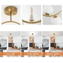 Moderne en eenvoudige plafondlamp met drie koppen van melkwit glas G9 5W