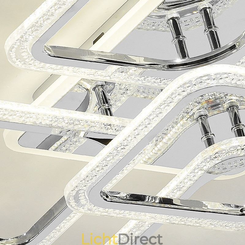 Inbouw chroom acryl vierkante plafondlamp 5 lampen