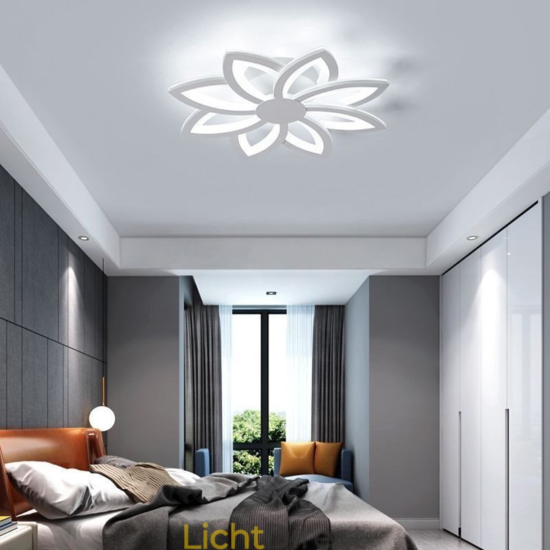 In het oog springende plafondlamp van acryl met bloemen, 55 cm