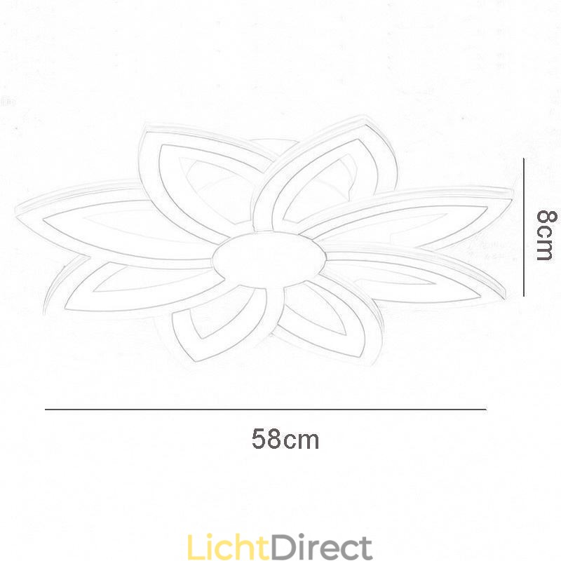 In het oog springende plafondlamp van acryl met bloemen, 55 cm