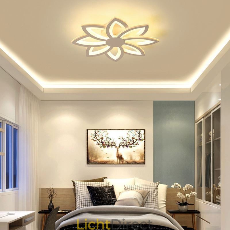 In het oog springende plafondlamp van acryl met bloemen, 55 cm