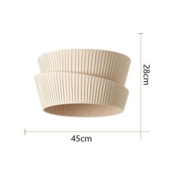 Wabi Sabi plafondlamp met dubbele laag stoffen kap in Franse crèmestijl