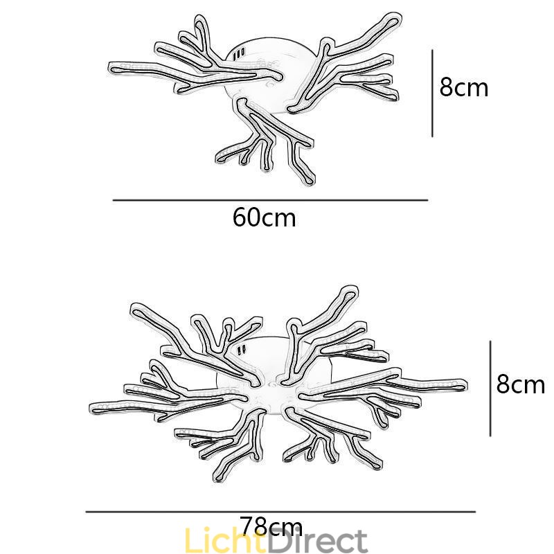 Plafondlamp van acryl met verzonken montage