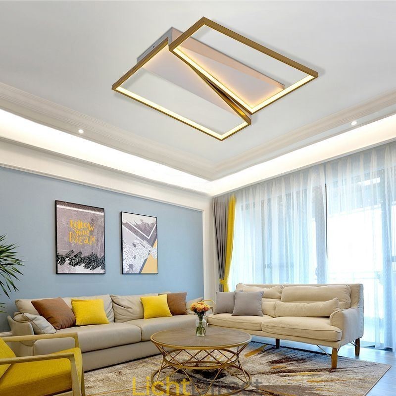 Minimalistische plafondlamp met mozaïek-trapeziummotief