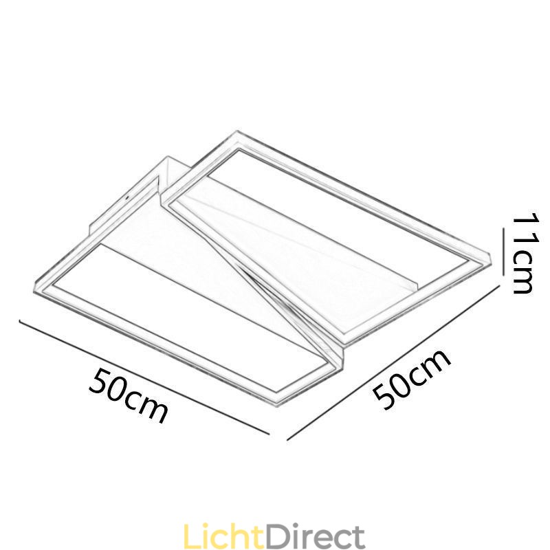 Minimalistische plafondlamp met mozaïek-trapeziummotief