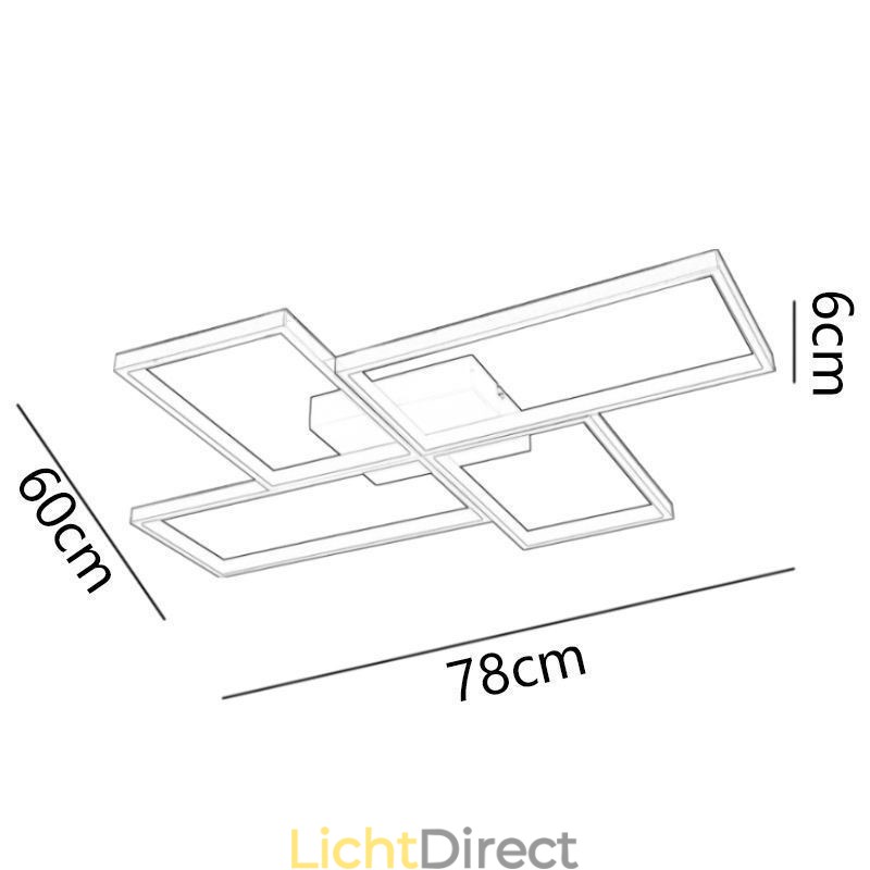 Plafondlamp met mozaïek geometrische vierkante vorm