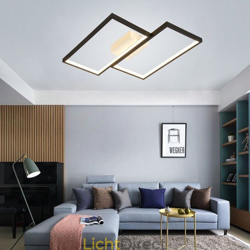 Plafondlamp in de vorm van een vierkant mozaïek met geometrische vormen