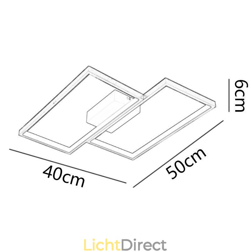 Plafondlamp in de vorm van een vierkant mozaïek met geometrische vormen