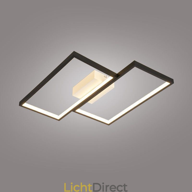 Plafondlamp in de vorm van een vierkant mozaïek met geometrische vormen